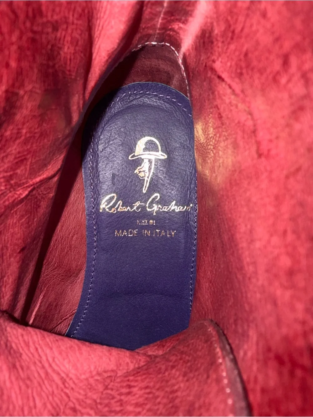 Robert Graham Men's Burgundy Textured Chukka Boots